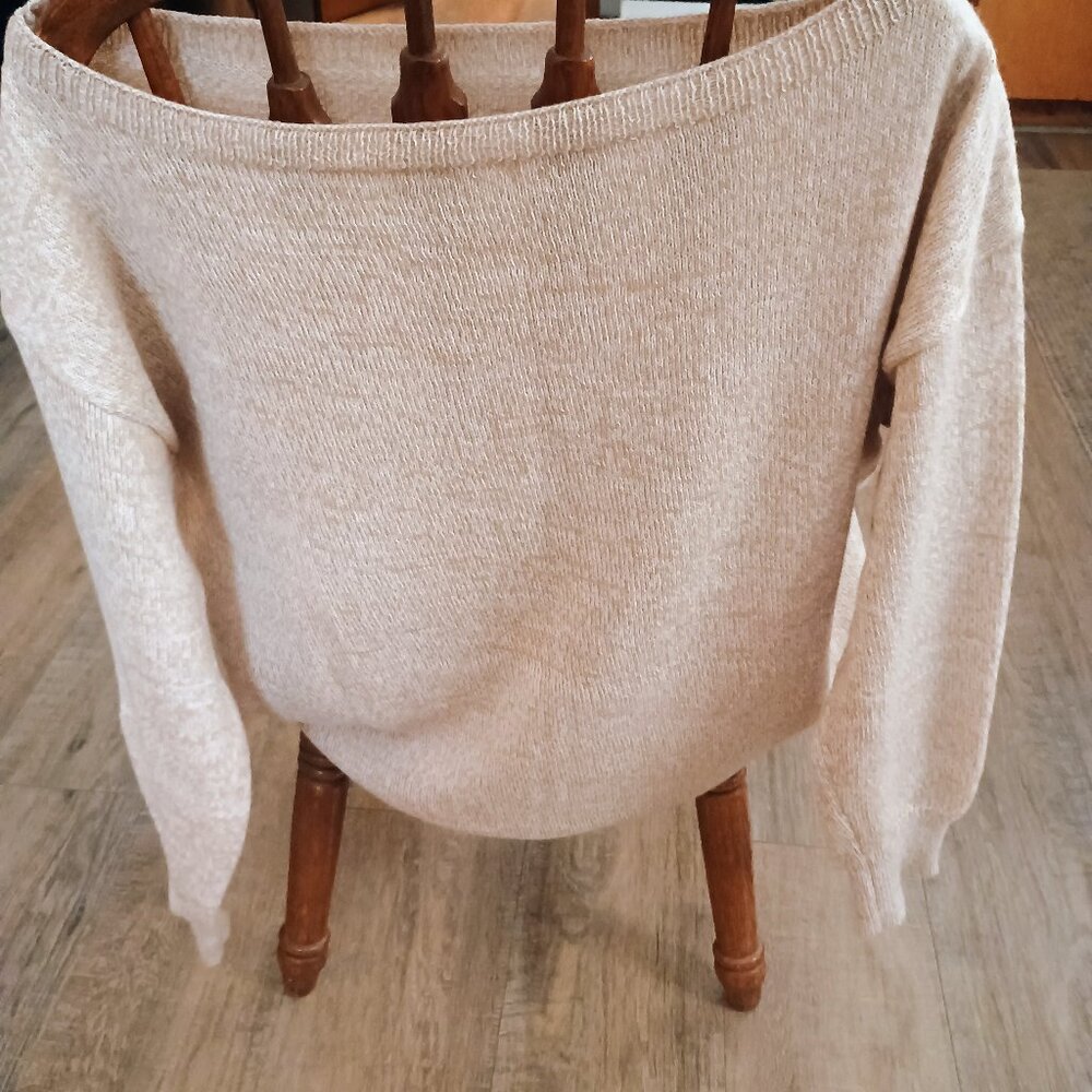 Shein 1x beige off the shoulder long sleeve sweater